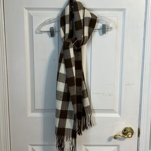 Brown and Ivory Buffalo Check Scarf